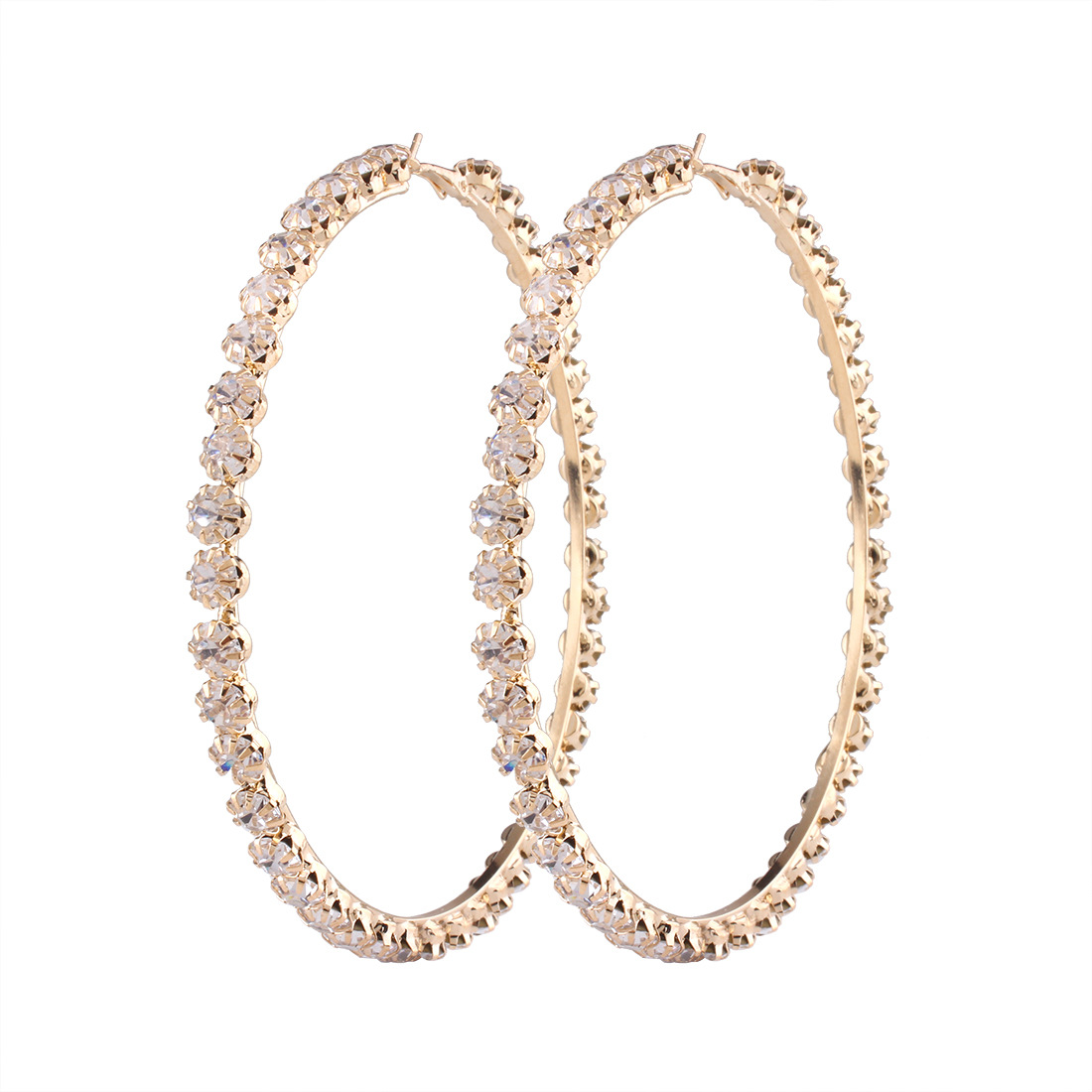Western Style Popular Accessories Personality Big Circle Diamond Earring Wild Classic Earring