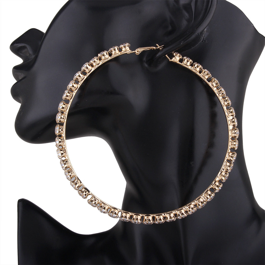 Western Style Popular Accessories Personality Big Circle Diamond Earring Wild Classic Earring