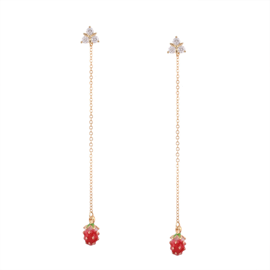 Ms Temperament Personality Wild Long Section Cherry Strawberry fruit Earring