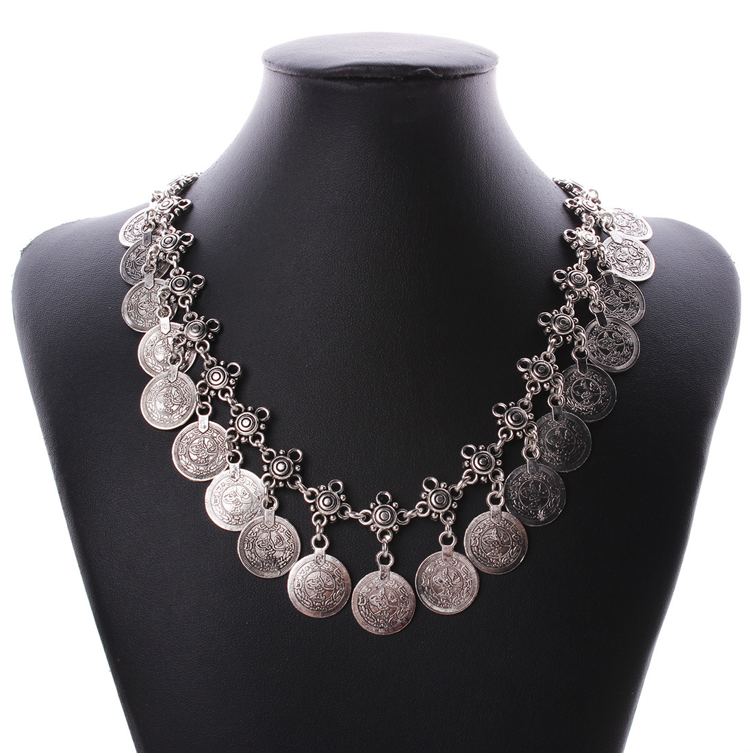 Western Style Fashion Retro Geometry Coin tassel Necklace Necklace Clavicle Chain Bracelets