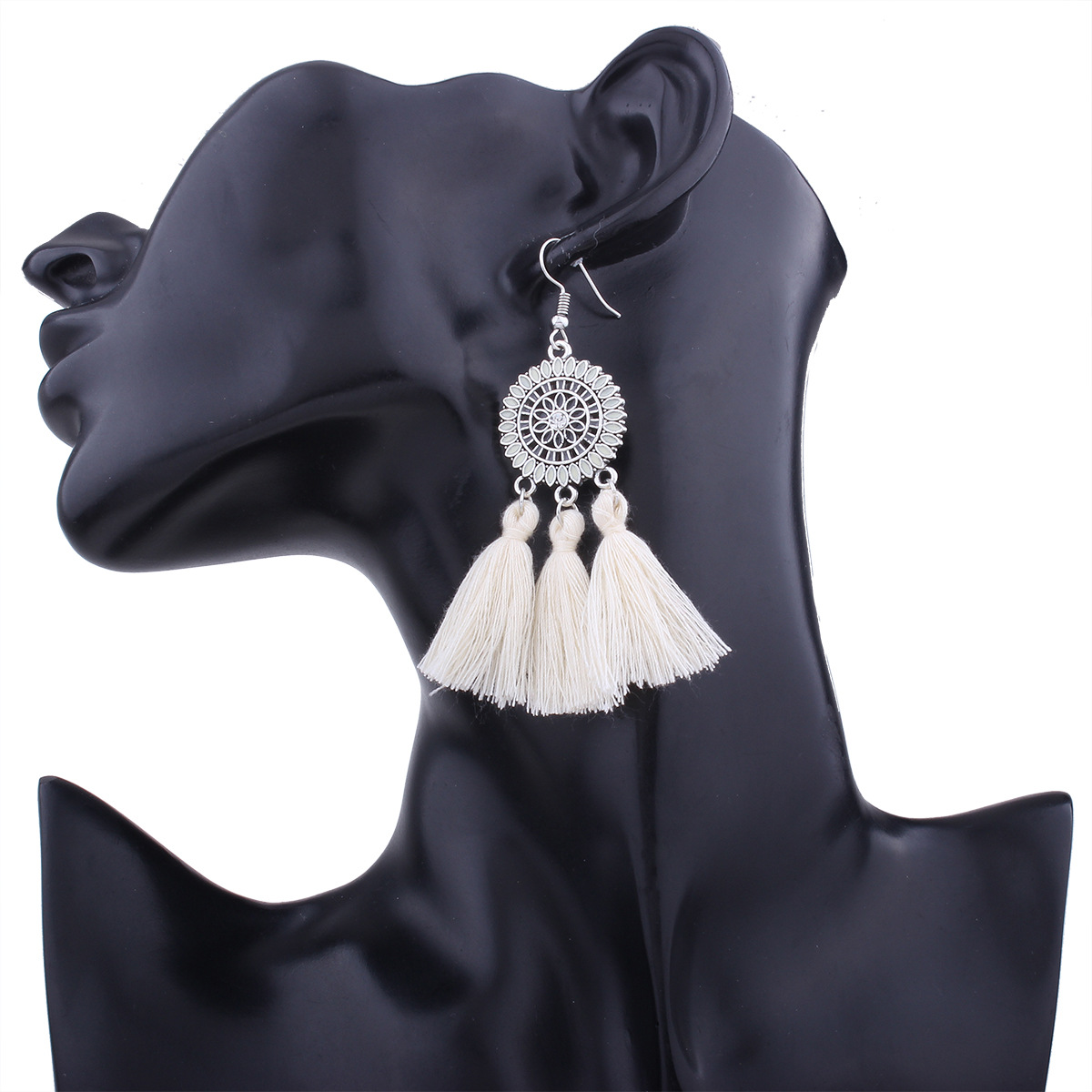 Creative style Tassel Earring Western style Fashion Round Multicolor Tassel Earring