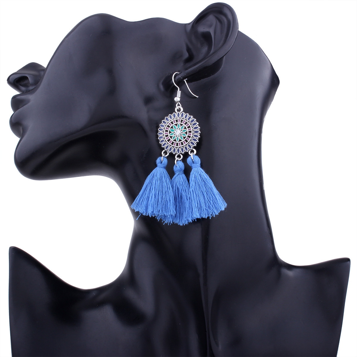 Creative style Tassel Earring Western style Fashion Round Multicolor Tassel Earring