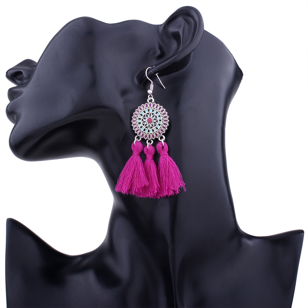Creative style Tassel Earring Western style Fashion Round Multicolor Tassel Earring