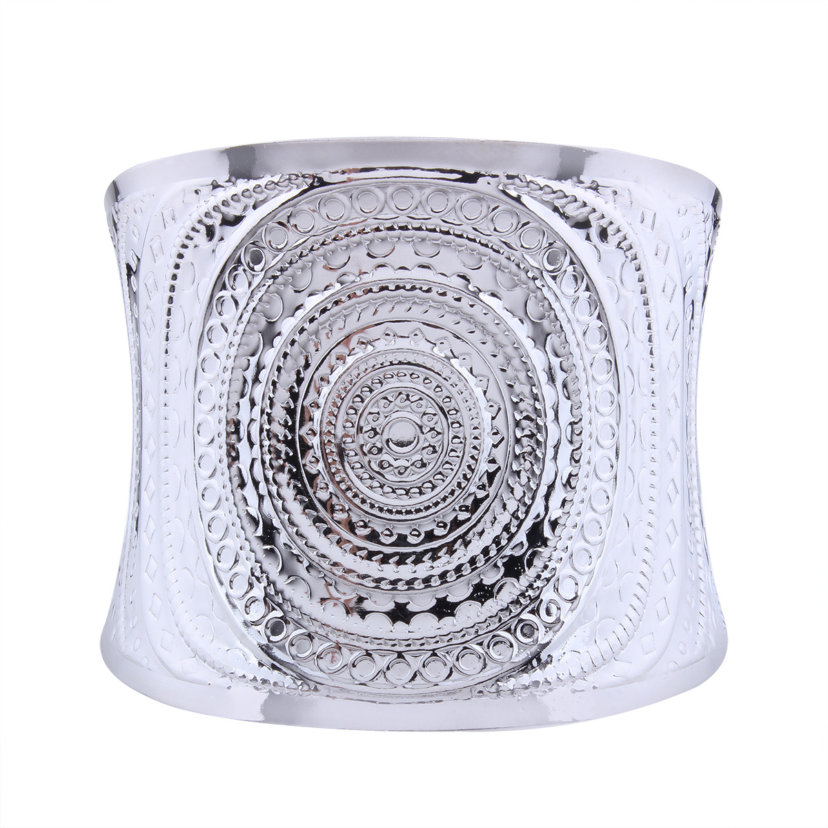 Western Style Metal Texture Spiral Pattern Open Bracelet Fashion Personality Wristband