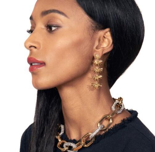 Western Style Fashion Trend Openwork Geometry Long Section Personality Earrings