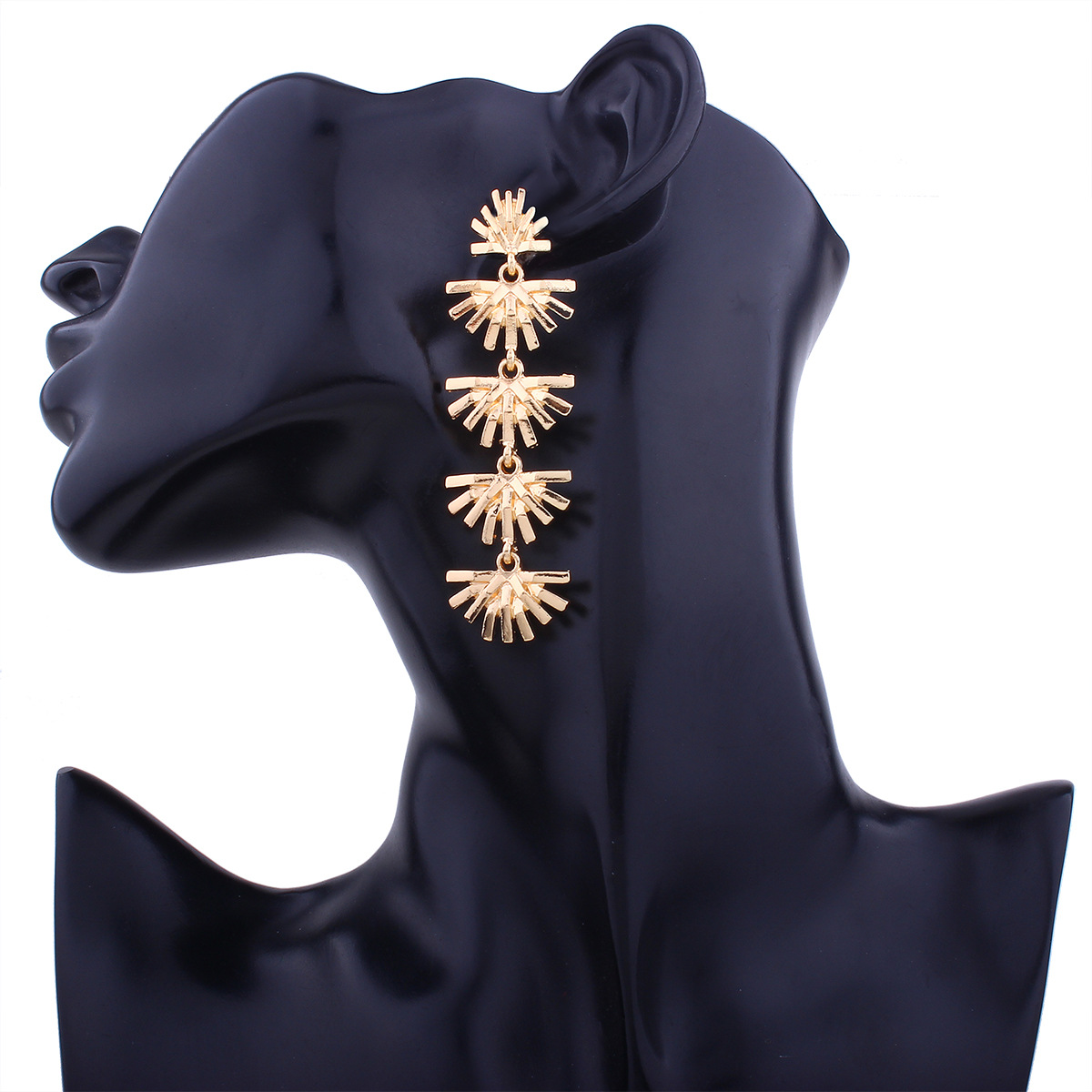 Western Style Fashion Trend Openwork Geometry Long Section Personality Earrings