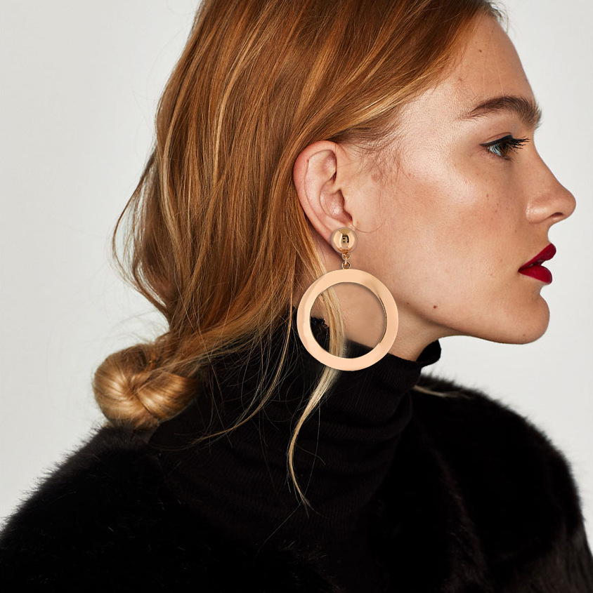 Western Style Fashion Personality Alloy Earrings Ms Classic Geometry Circle Earring