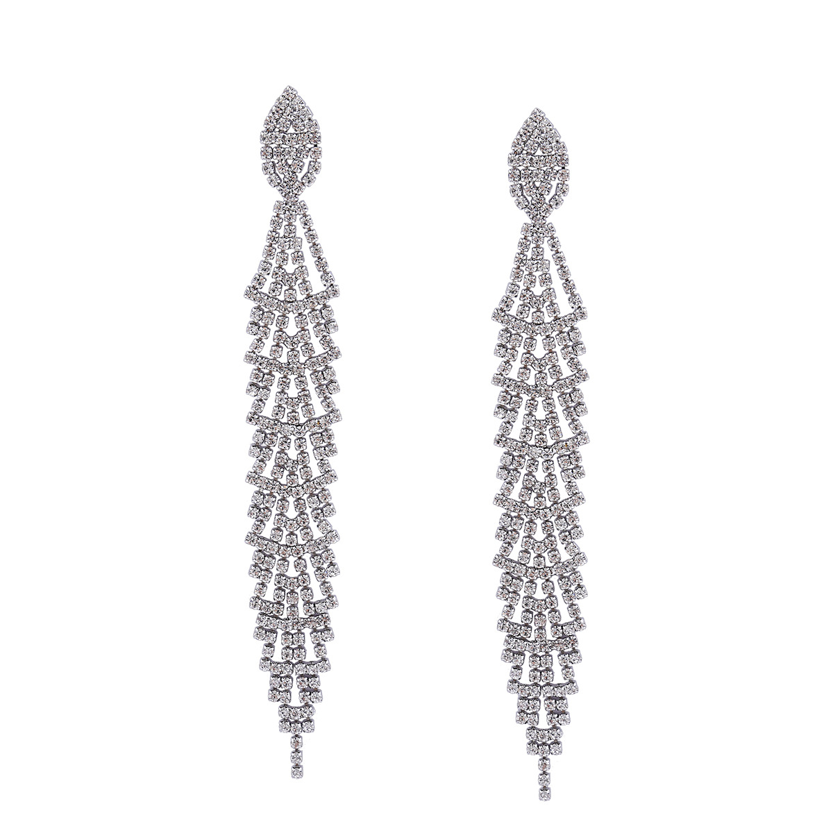 Ms Bride Wedding Dress Dress Accessories Alloy Diamond Temperament Long Section Earrings