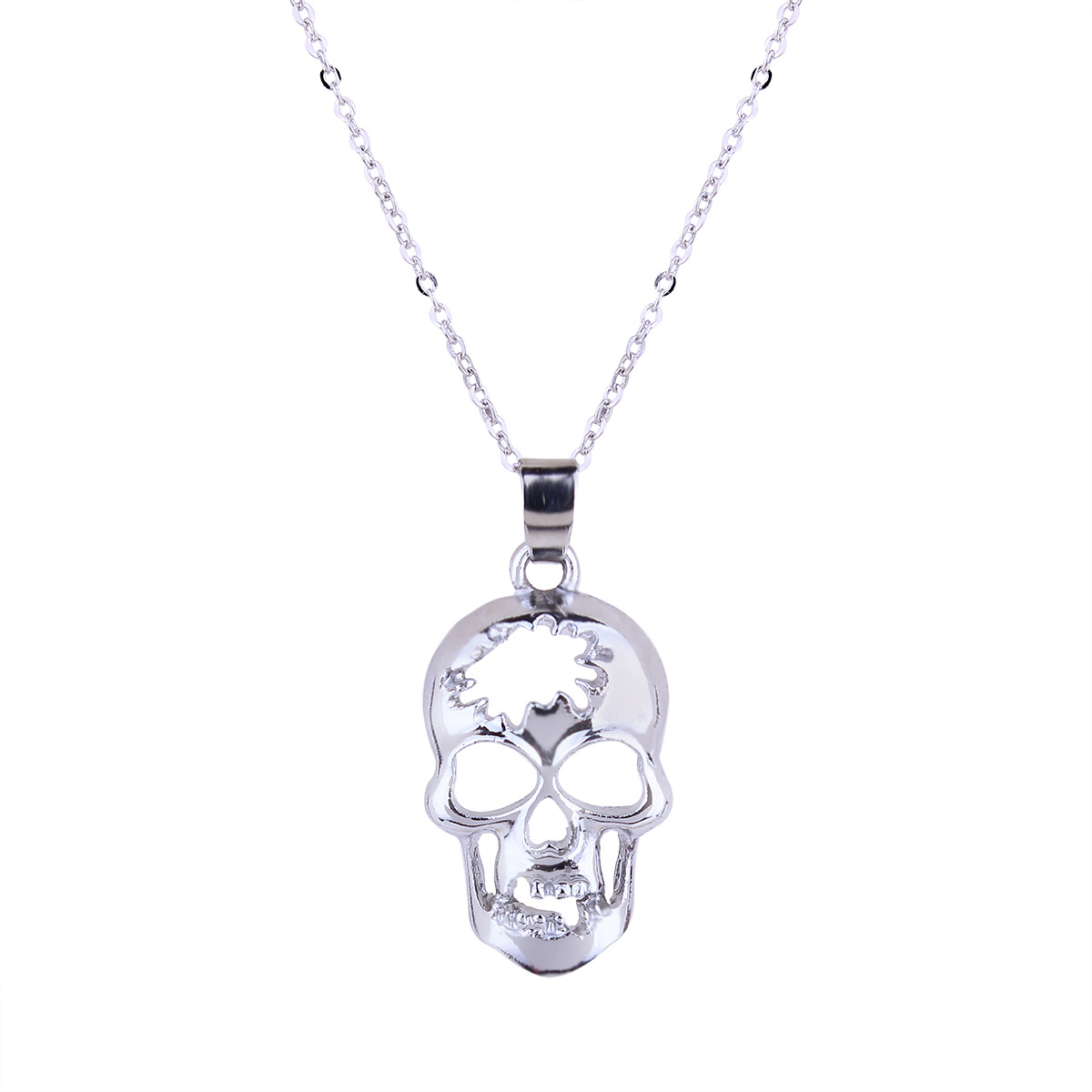 Ms Trend Personality Simple Style Cool Domineering Skull Pendant Necklace Earring