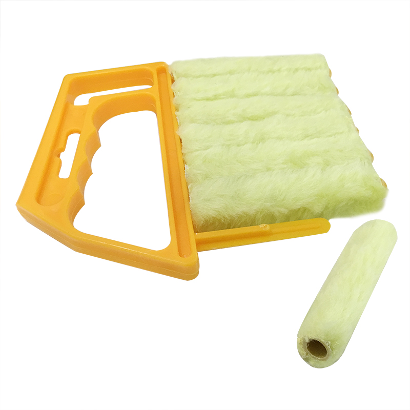 Convenient Microfibre Venetian Blind Blade Cleaner Window Conditioner Duster Clean Brush Yellow