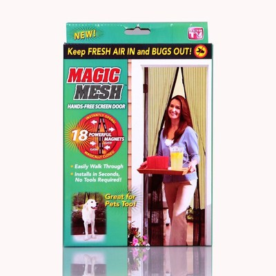 NEW Magic Curtain Door Mesh Magnetic Fastening Hands Free Insect Screen Net Mosquito Curtains