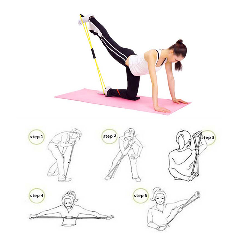 Word Tensile Rope Fitness Yoga Pull Rope Natural Latex Tube With Elastic Rope Chest Expander