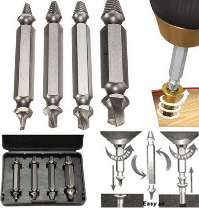 Fashion 4pcs Screw Extractor Drill Bits Guide Set Broken Damaged Bolt Remover Speed Out