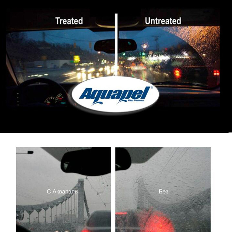 New AQUAPEL Windshield Glass Water Rain Repellent APPLICATIONS Stealth Wipers