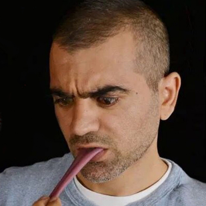 Novelty Halloween Joke Prank Realistic Pierced Fake Tongue Close up Magic Prop