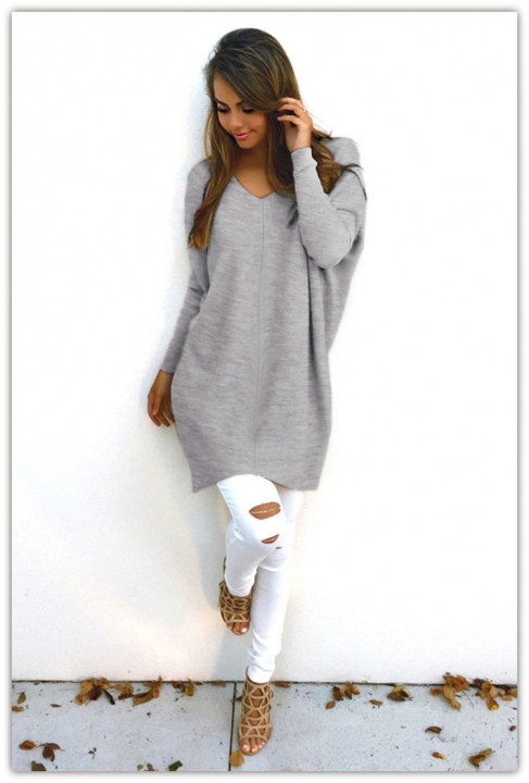 Western Style Ms Fashion Fall And Winter Clothes V Collar Long Sleeves Women Sweater