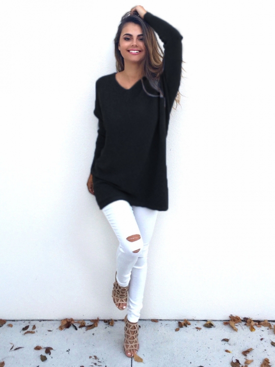 Western Style Ms Fashion Fall And Winter Clothes V Collar Long Sleeves Women Sweater