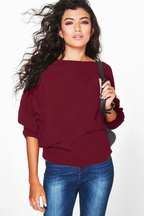 Western Style Ms Personality Autumn And Winter Fashion Loose Bat Sleeve knitting Sweater