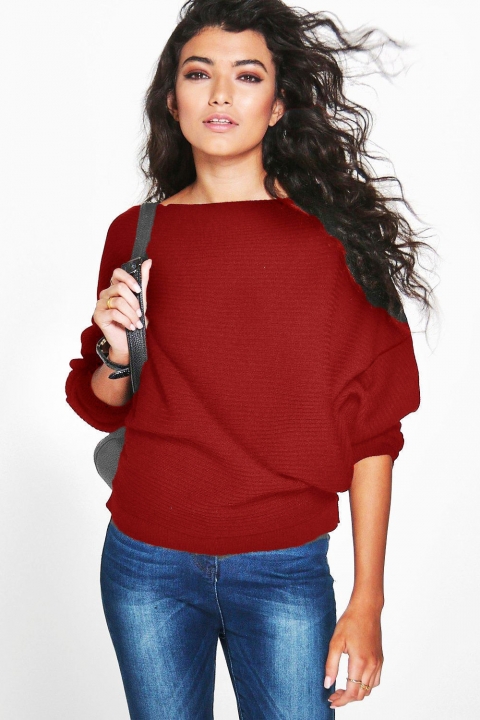 Western Style Ms Personality Autumn And Winter Fashion Loose Bat Sleeve knitting Sweater