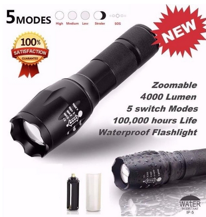 Led Flashlight Aluminum Alloy Bell Howell TacLight mini-light Telescopic Focusing High-Powered