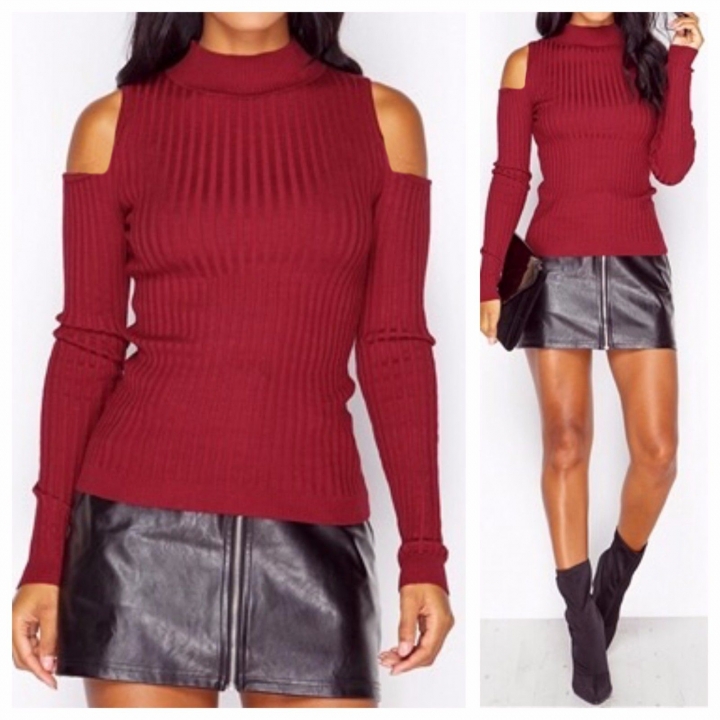 Western Style Ms Autumn And Winter Fashion Strapless knitting Tight Trend Coat