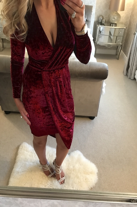 Western Style Ms Winter Bottom Slim Sexy V collar irregular Dress