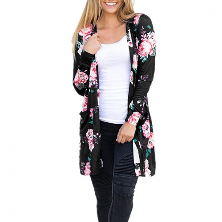 Western Style Ms Fashion Coat Long Sleeves Printing Personality Cardigan