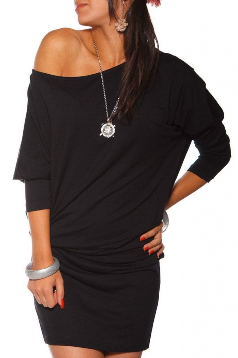 Western Style Ms Fashion Personality Autumn Bottom Loose Oblique Collar Mini Dress