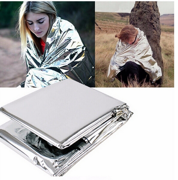Survival Rescue Insulation Curtain multi-thin lightweight Life-saving Military Silver Blanket Travel