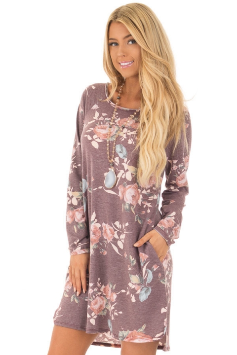 Western Style Ms Autumn And Winter Popular Printing Fashion Slim Personality Dress