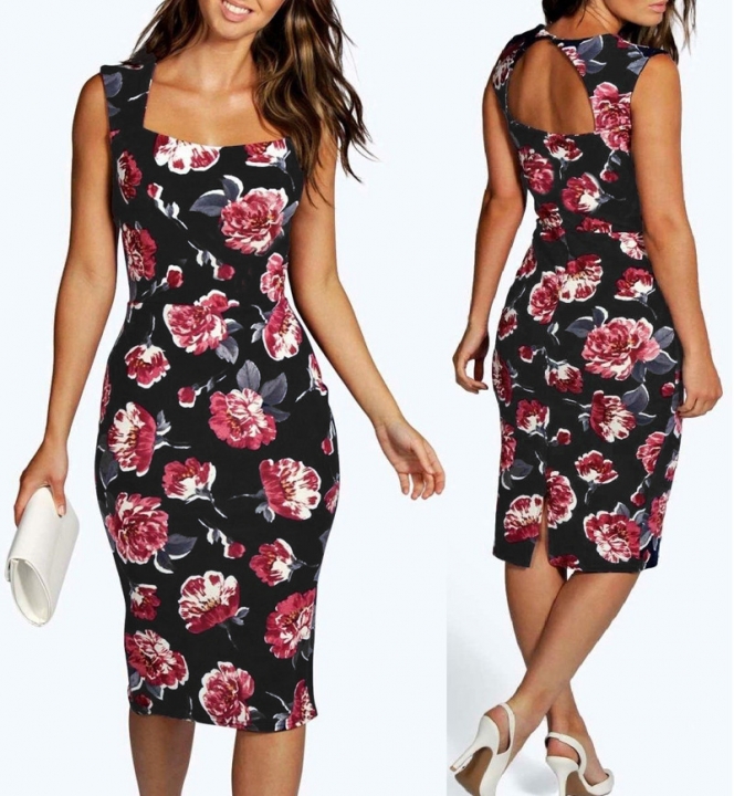Western Style Ms Fashion Printing Package hip Halo Mini Personality Dress