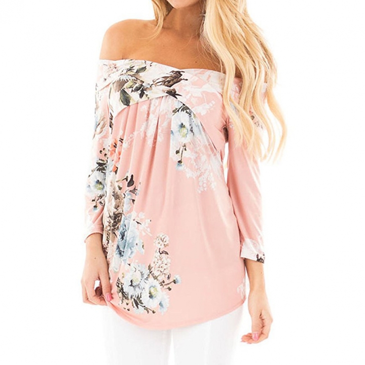 Western Style Ms Fashion Autumn Tube top Printing Coat Trend T-shirt