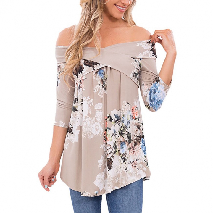 Western Style Ms Fashion Autumn Tube top Printing Coat Trend T-shirt