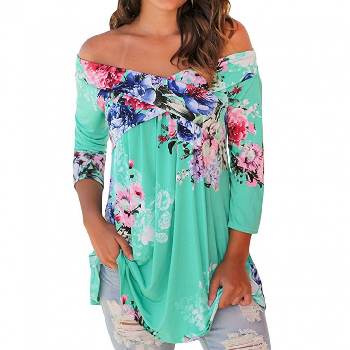 Western Style Ms Fashion Autumn Tube top Printing Coat Trend T-shirt