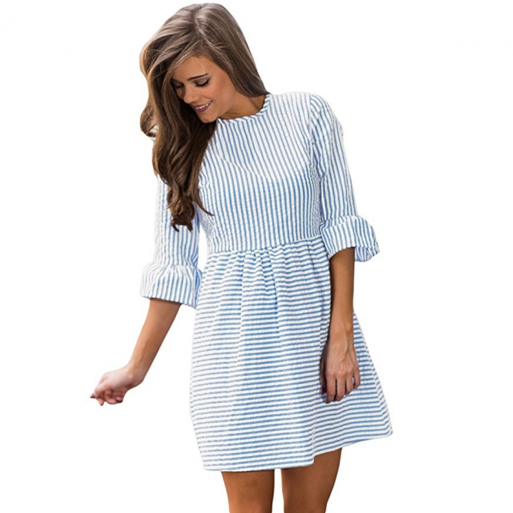 Western Style Ms Fashion Simple Stripe Dress Personality Wild Short skirts