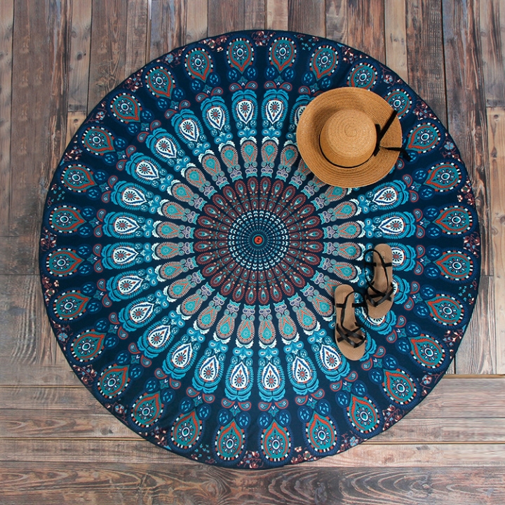 Western Style Ms Polyester Beach Towel Sun Protection Shawl Wrap Skirt Yoga Mat Beach Mat