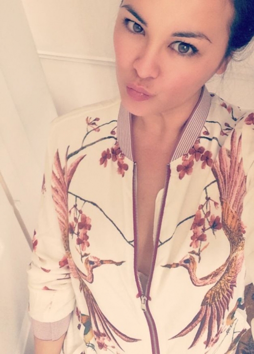 Western Style Ms Autumn And Winter Trend Crane Begonia bird Printing Coat Jacket Coat