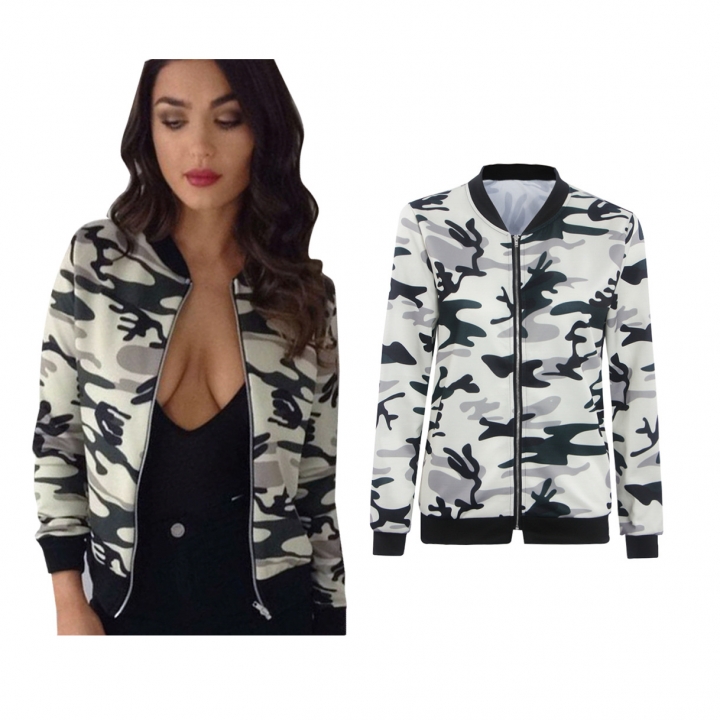 Western Style Ms Autumn And Winter Long Sleeves Camouflage Printing Women jacket Coat