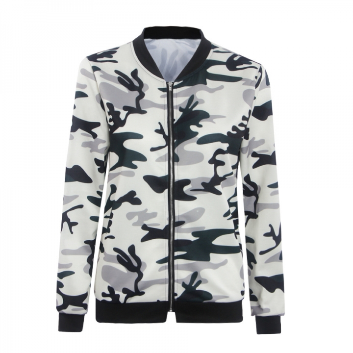 Western Style Ms Autumn And Winter Long Sleeves Camouflage Printing Women jacket Coat