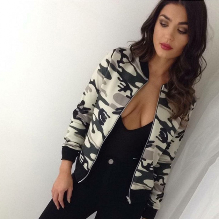 Western Style Ms Autumn And Winter Long Sleeves Camouflage Printing Women jacket Coat