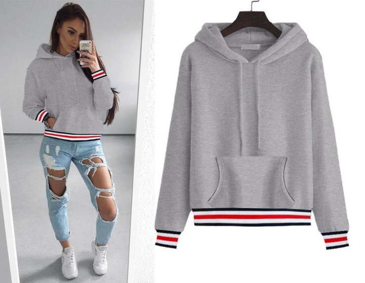 Western style Ms Long sleeves Sweater Plus cashmere Thickening personality fashion jacket with hat