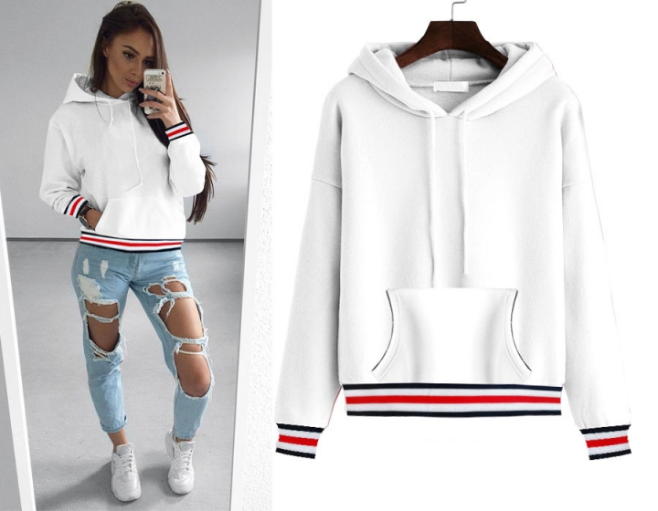 Western style Ms Long sleeves Sweater Plus cashmere Thickening personality fashion jacket with hat