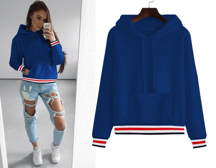 Western style Ms Long sleeves Sweater Plus cashmere Thickening personality fashion jacket with hat