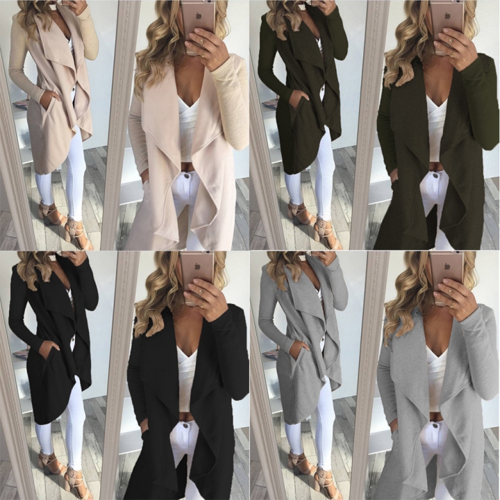 Western Style Ms Fashion Autumn And Winter In the long Section Cardigan Coat jacket