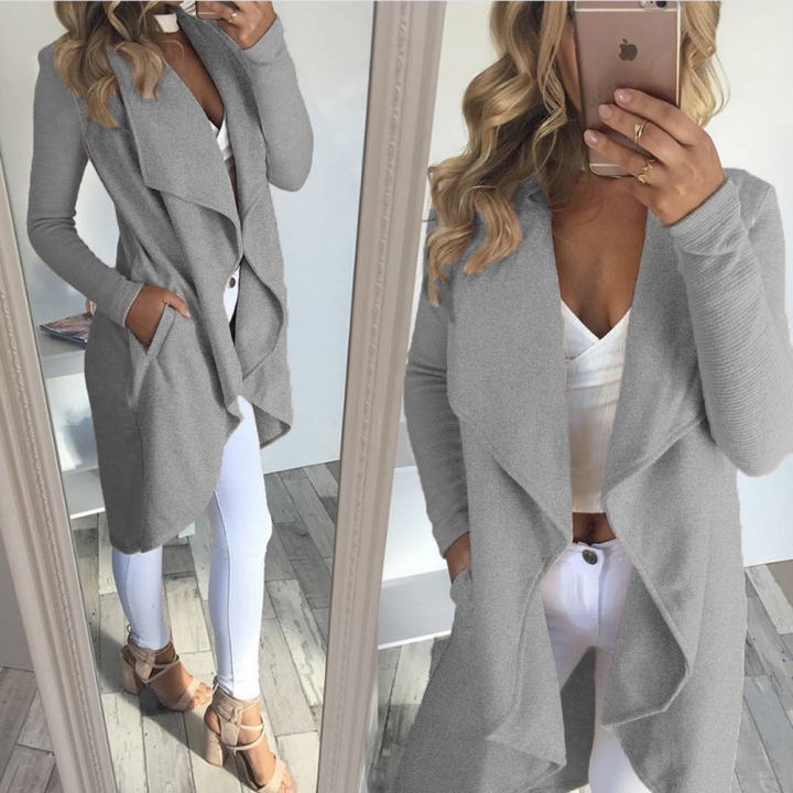 Western Style Ms Fashion Autumn And Winter In the long Section Cardigan Coat jacket