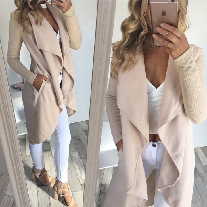 Western Style Ms Fashion Autumn And Winter In the long Section Cardigan Coat jacket