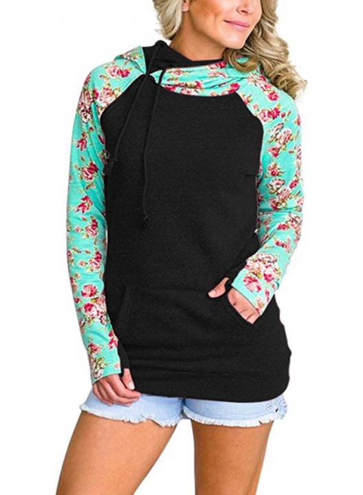 Western Style Ms Fashion Diagonal Zipper Stitching Printing Slim Sweater Coat