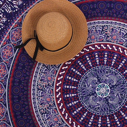 Western Style Ms Fashion Sun Protection Shawl Yoga Mat Round Beach towel