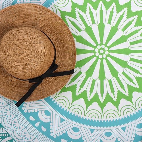 Western Style Ms Fashion Sun Protection Shawl Yoga Mat Round Beach Towel