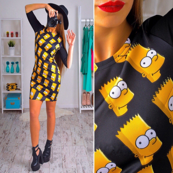 Western Style Ms Fashion Sexy Package hip Slim printing Trendy dress